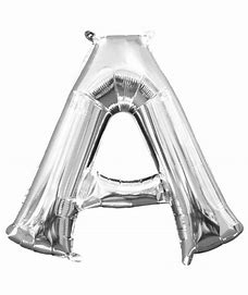 Jocuri & Divertisment - Balon din folie argintie, Litera, 36 cm, 14''