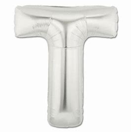 Jocuri & Divertisment - Balon din folie argintie, Litera, 36 cm, 14''