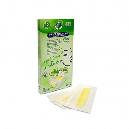 Cosmetice & Ingrijire Personala - Benzi depilatoare pentru fata,aloe vera&musetel,12buc/cut