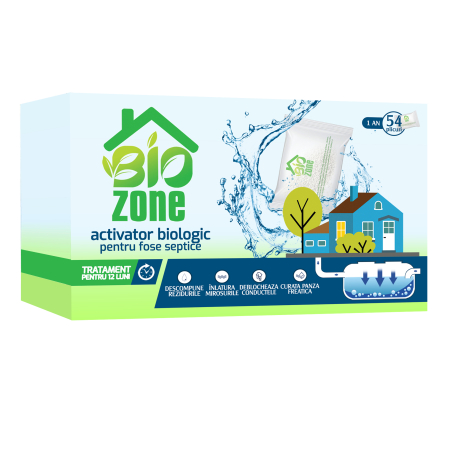 Biozone - Bioactivator fosa septica 1an, 54plicuri, 1350g