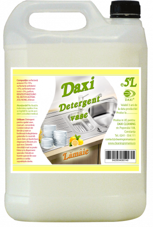 Solutii si detergenti industriali - Detergent de vase,concentrat,parfum de lamaie,5L