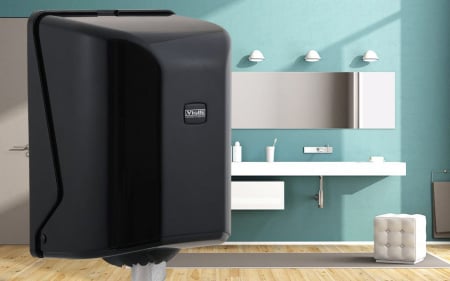 Dispensere hartie igienica si consumabile - Dispenser derulare centrala,midi negru pentru rola prosop,,Vialli