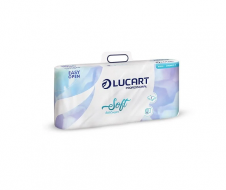 Hartie si servetele - Hartie igienica alba 2 straturi, 10 role/set, 13m/rola Lucart Soft 2.10
