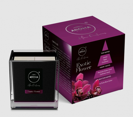Odorizanti cu bete de ratan si lumanari parfumate - Lumanare parfumata Exotic Flowers, 150g, Aroma Home Wild 