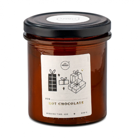 Odorizanti cu bete de ratan si lumanari parfumate - Lumanare parfumata, Hot Chocolate, 210g, Xmass Cozy, Aroma Home