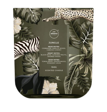 Odorizanti cu bete de ratan si lumanari parfumate - Lumanare parfumata Jungle, 150g, Aroma Home Wild