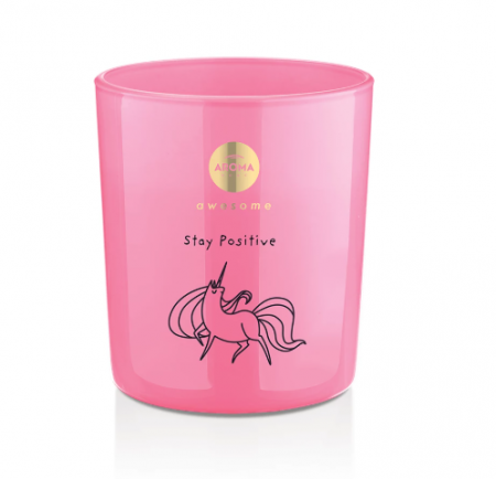 Odorizanti cu bete de ratan si lumanari parfumate - Lumanare parfumata, Stay Positive, 140g, Aroma Home