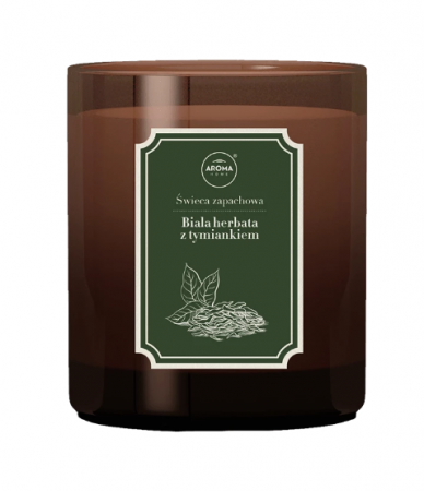 Odorizanti cu bete de ratan si lumanari parfumate - Lumanare parfumata White Tea&Thyme, 160g, Aroma Home