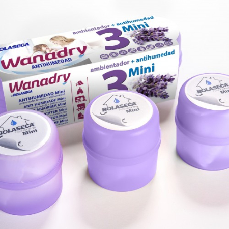Miniabsorbant de umiditate cu saruri de Lavanda Bolaseca Trimini 3x70g