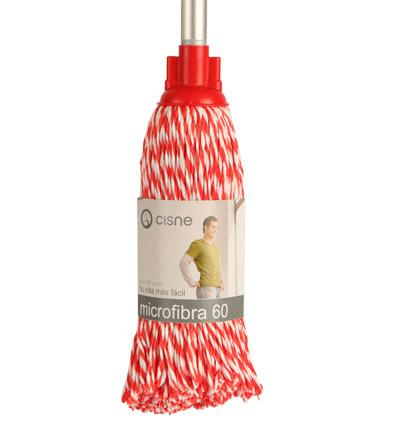 Mop umed de microfibra, alb-rosu, 150g