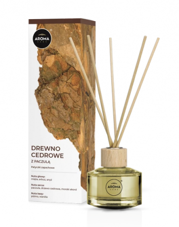 Odorizanti cu bete de ratan si lumanari parfumate - Odorizant cu bete de ratan, Cedru & Patchouli, 50ml, Aroma Home Basic