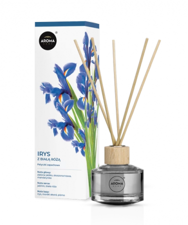 Odorizanti cu bete de ratan si lumanari parfumate - Odorizant cu bete de ratan, Iris&White Rose, 50ml, Aroma Home Basic 