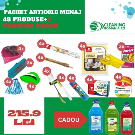 Pachete promotionale si Lichidari finale - Pachet Articole Menaj 48 de produse+3 produse CADOU TANY