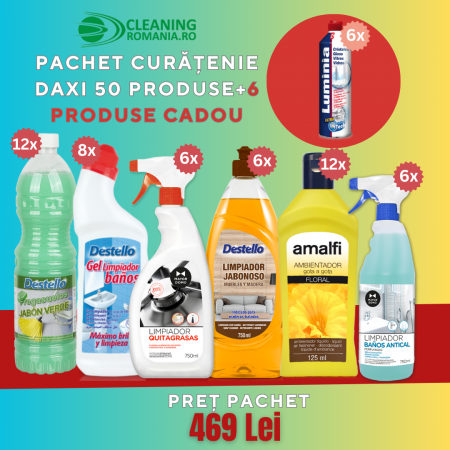 Pachete promotionale si Lichidari finale - Pachet Curatenie 50 de produse diferite +6 produse CADOU LUMINIA