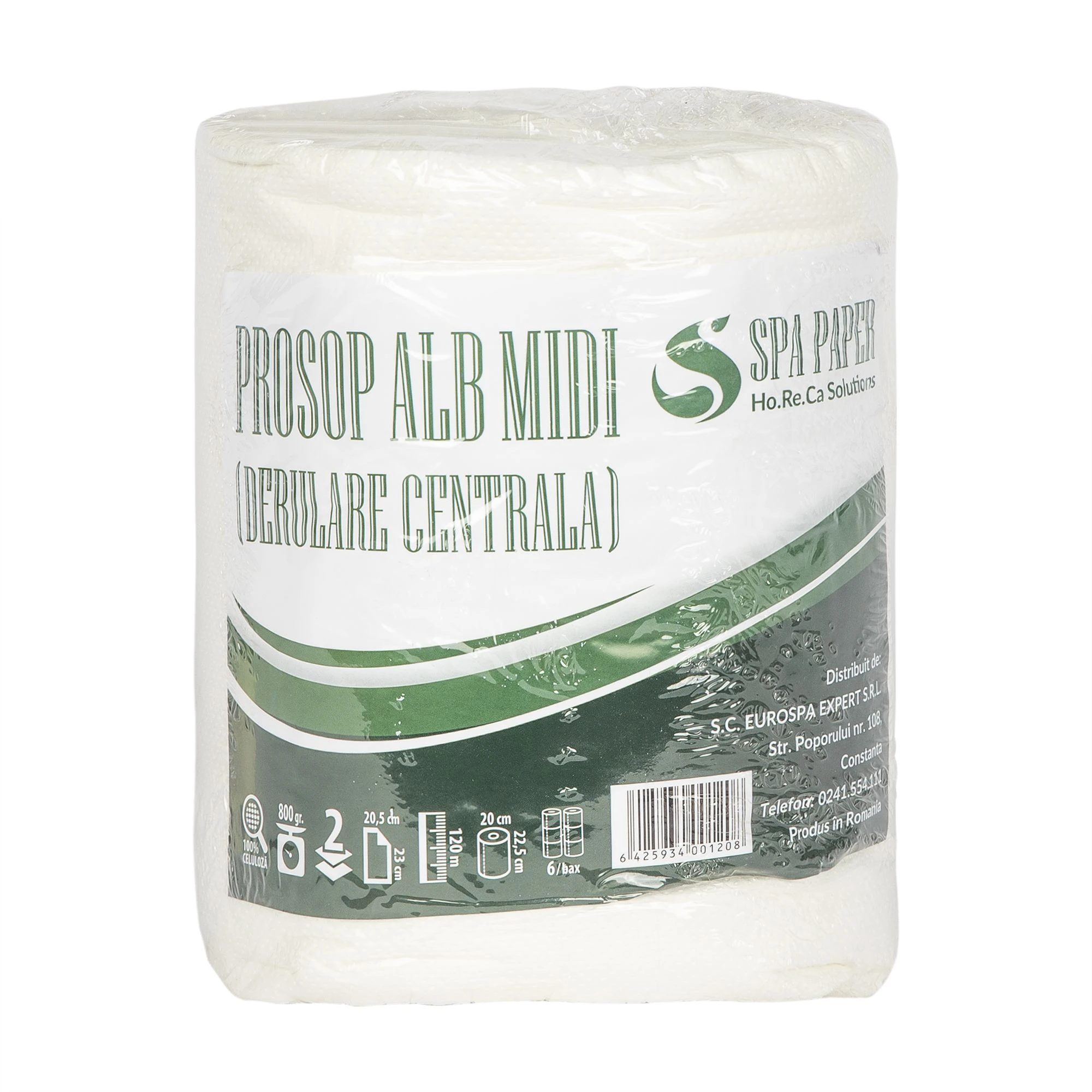 Dispensere role prosop hartie si consumabile - Rola prosop hartie Spa Paper derulare centrala, alba,120m/rola