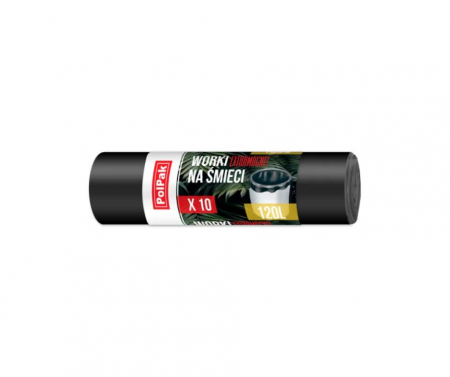 Saci si manusi menaj, folii alimentare si hartie de copt - Saci menajeri, 120l, negri, 10 buc, super rezistenti