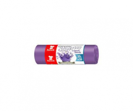 Saci si manusi menaj, folii alimentare si hartie de copt - Saci menajeri,35l,violet,20 buc,cu miros de lavanda