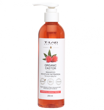 Sampon hidratant cu extract de ricin organic pentru parul subtiat si degradat,250ml