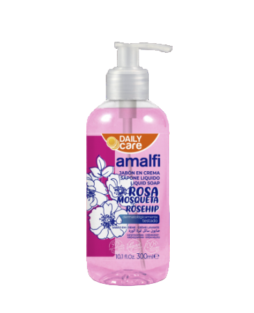 Sapun lichid,solid , spuma si sare de baie - Sapun lichid  cu pompita, Trandafir Salbatic, 300ml