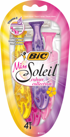 Cosmetice & Ingrijire Personala - Set aparat de ras dispozabil, 3 lame, 4 buc BIC Miss Soleil