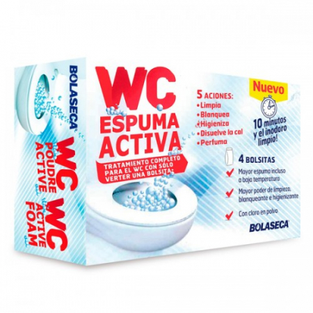 Curatenie & Intretinere Casa - Spuma activa pentru curatarea si igienizare WC, 4 plicuri/55 g