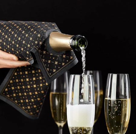 Articole Menaj & Accesorii pentru Casa - Suport din bumbac pentru sticle de vin 40x40, 12 buc, Lux Black