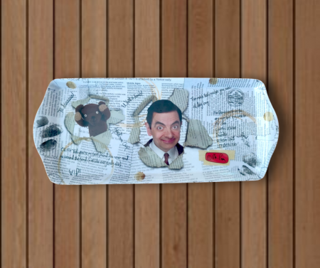 Home&Deco - Tavita de bucatarie din plastic, Mr. Bean, 30x15 cm