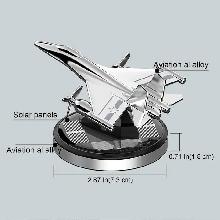 Odorizant auto cu incarcare solara model Avion, baza antiderapanda, prindere pe bordul masinii, ulei esential inclus, gri [3]