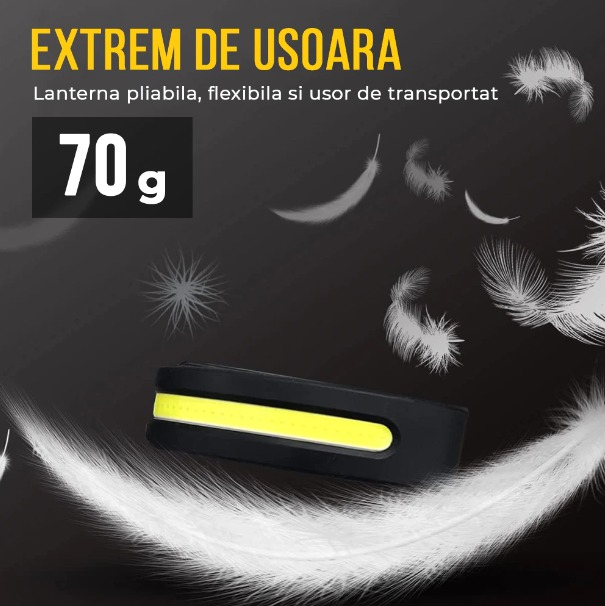 Lanterna cap cu acumulator intern Fishingbox, frontala, pescuit, camping, drumetii, cu senzor miscare, waterproof, banda leduri, 45m, 350lm, acumulator 1200mah inclus [4]