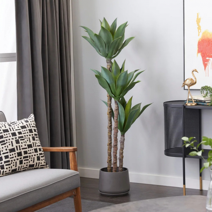Pom Artificial Agave cu 3 Tulpini, pentru Decor Interior si Exterior, 180cm Verde [1]