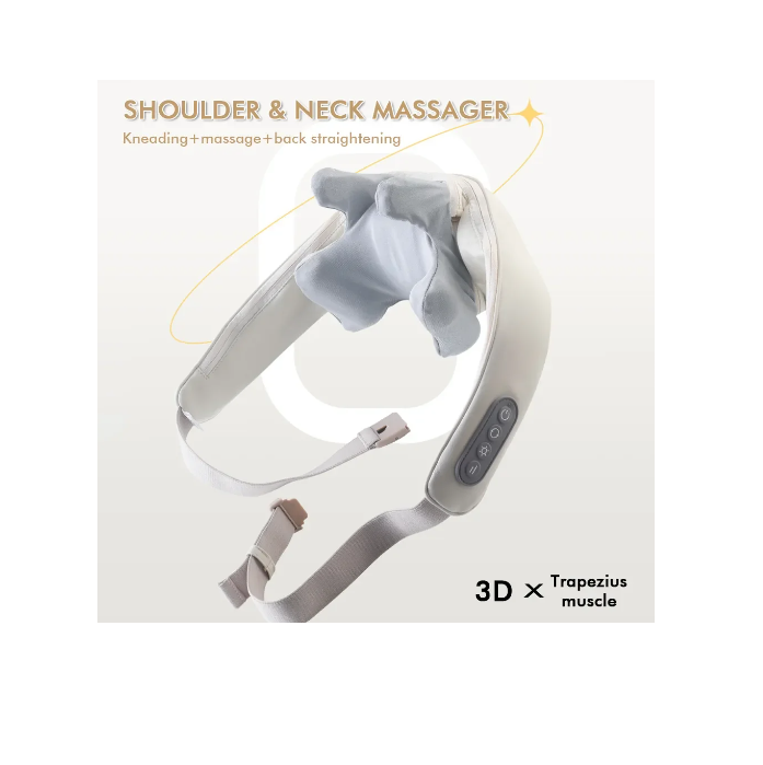 Aparat de Masaj Cervical cu Acumulator, Incalizre, 4 Moduri de Rotatie, pentru Umar, Spate, Incalzire, Masaj Muscular Relaxare, Framantare 5D [4]