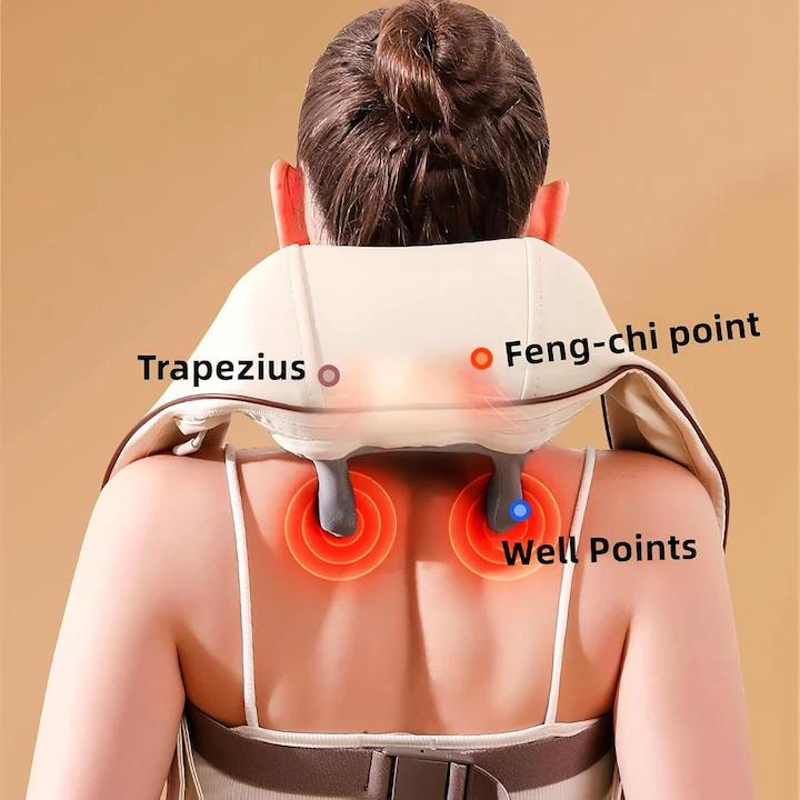Aparat profesional masaj cervical și corporal, vibromasaj, căldură terapeutică, 3 intensități, 2 moduri, silentios, pentru gat, spate, umeri, picioare, abdomen [5]