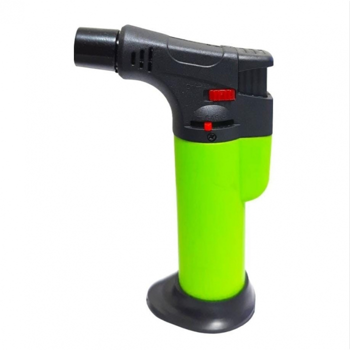 Arzator de Flambat pentru Bucatarie si Cofetarie cu Gaz, Flacara Ajustabila, Protectie pentru Copii - Verde [1]