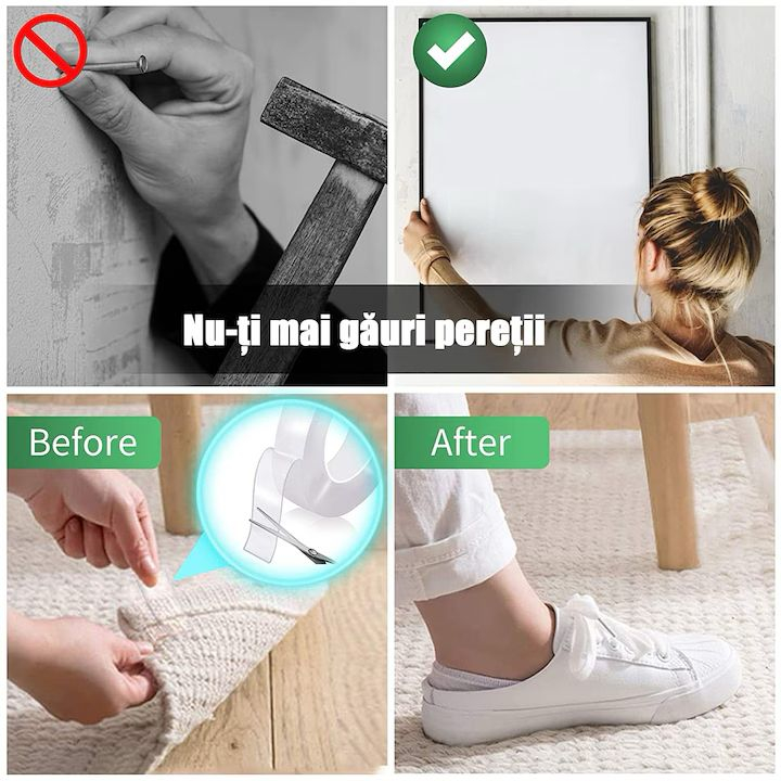 Bandă adezivă siliconică transparentă, rezistentă la apă, reutilizabilă, 3cm x 5m, multifuncțională [4]