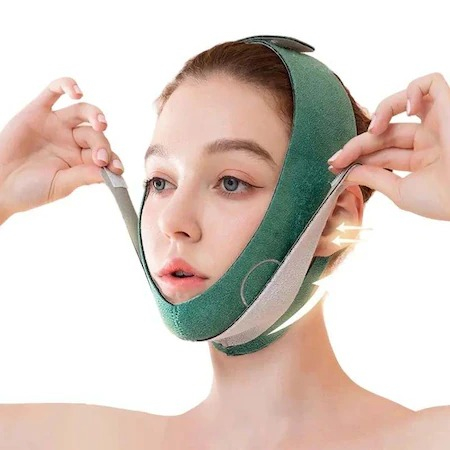 Banda de slabire a fetei si reducerea barbiei duble, antirid, unisex, reglabila, verde [1]