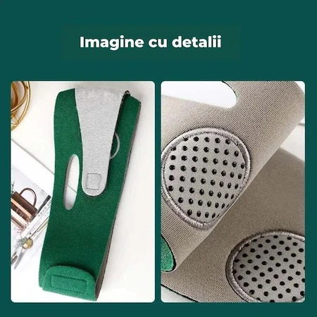 Banda de slabire a fetei si reducerea barbiei duble, antirid, unisex, reglabila, verde [5]