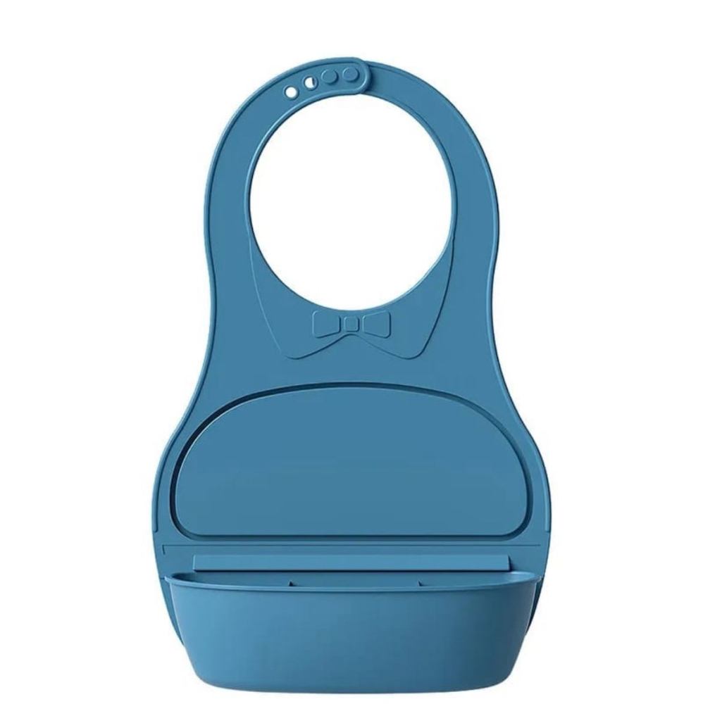 Bavetica din Silicon pentru bebelusi cu buzunar, compartimentat, galben, furculita inclusa [2]