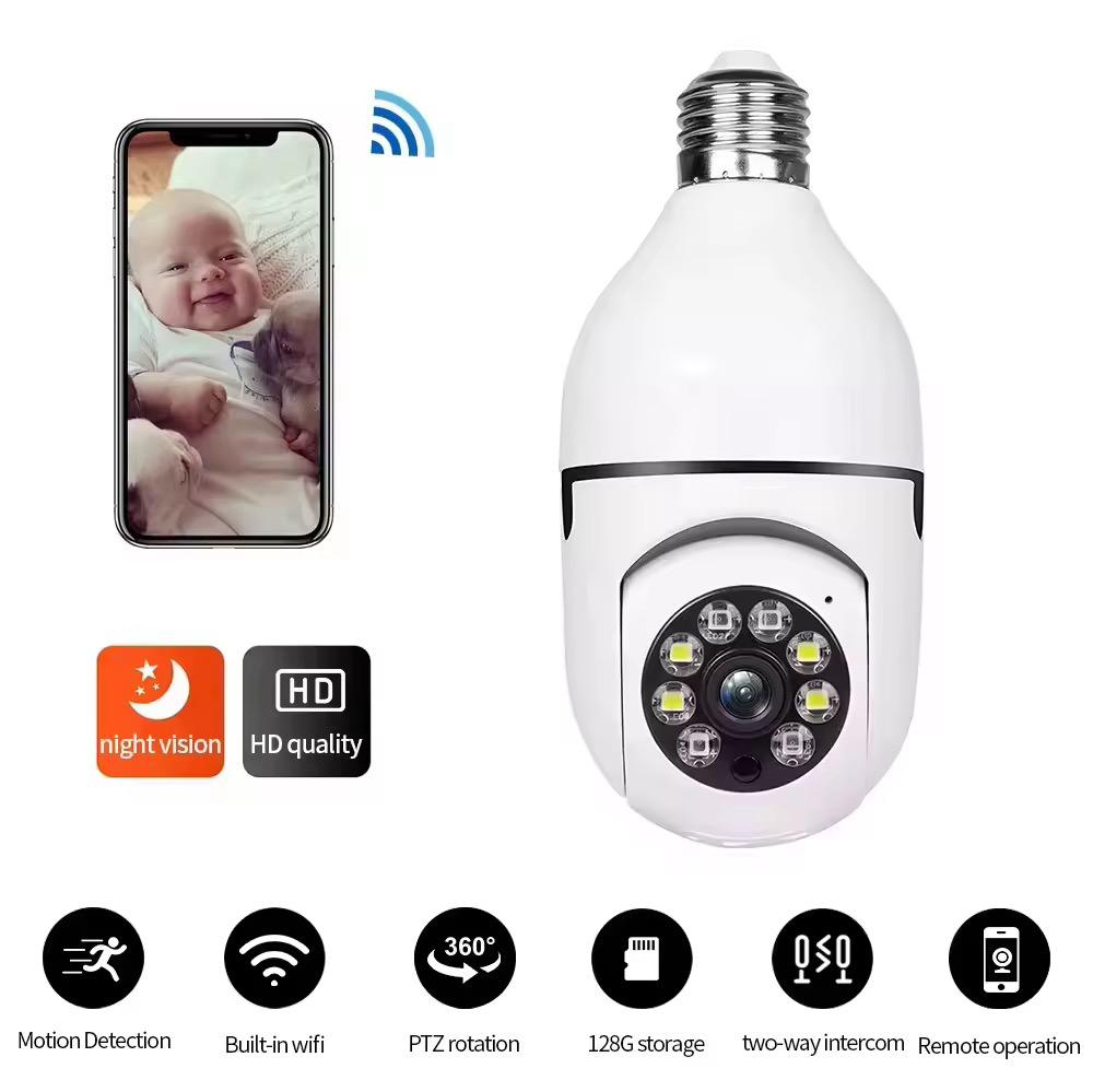 Camera de supraveghere tip bec cu soclu E27, vedere pe poapte, senzori de miscare [4]