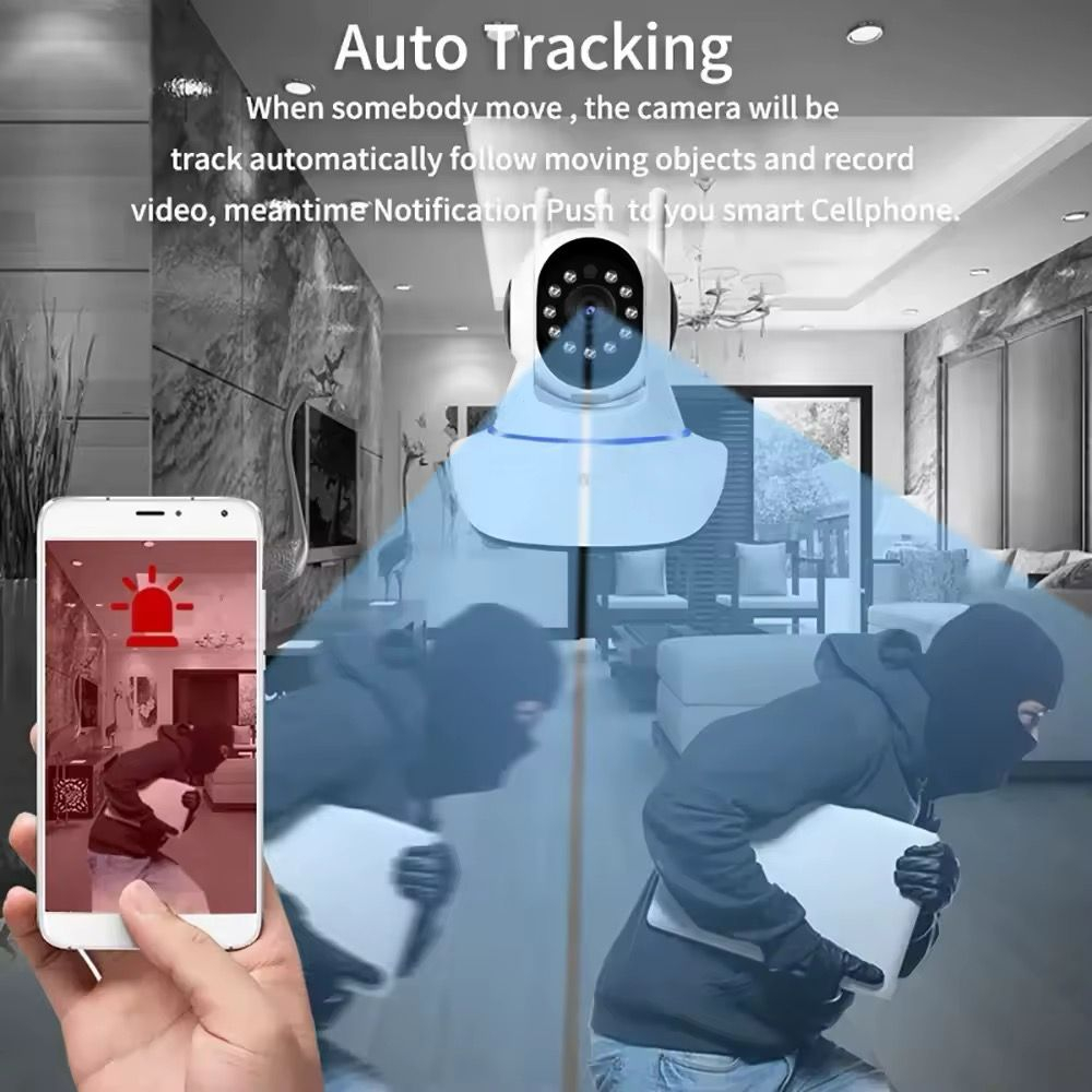 Cameră de supraveghere V380 WiFi HD, vizualizare live pe telefon, infrarosu, senzor de miscare, vedere nocturna [4]
