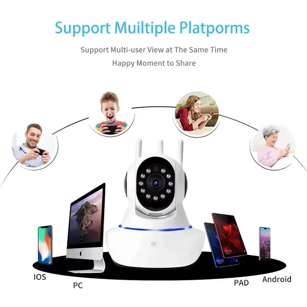Cameră de supraveghere V380 WiFi HD, vizualizare live pe telefon, infrarosu, senzor de miscare, vedere nocturna [3]
