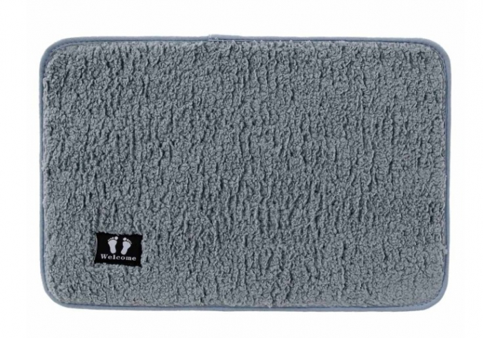 Covoras Baie Fluffy, pufos, anti-alunecare, 40x60 cm, Moale confortabil, antiderapanta, Gri [1]