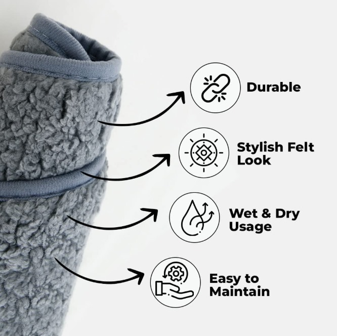 Covoras Baie Fluffy, pufos, anti-alunecare, 40x60 cm, Moale confortabil, antiderapanta, Gri [2]