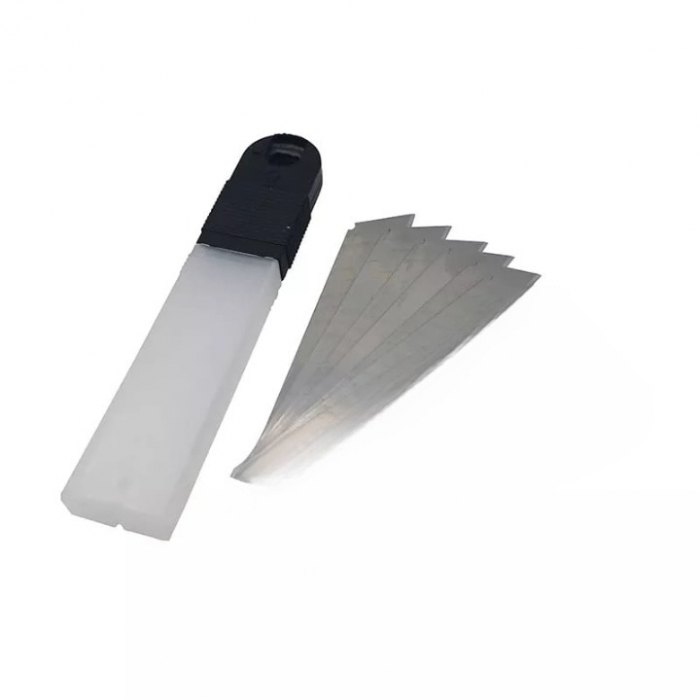Cutter Utilitar cu 5 Lame Incluse , Dimensiune 18 mm , Material lame SK5 , Maner Ergonomic , Negru/Galben [2]