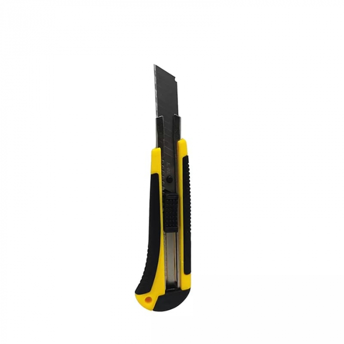Cutter Utilitar cu 5 Lame Incluse , Dimensiune 18 mm , Material lame SK5 , Maner Ergonomic , Negru/Galben [5]