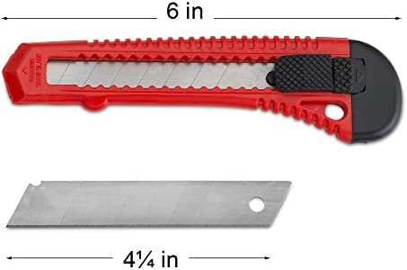 Cutter Utilitar , Dimensiune 18 mm , Material lame SK5 , Maner Ergonomic , Negru/Rosu [2]