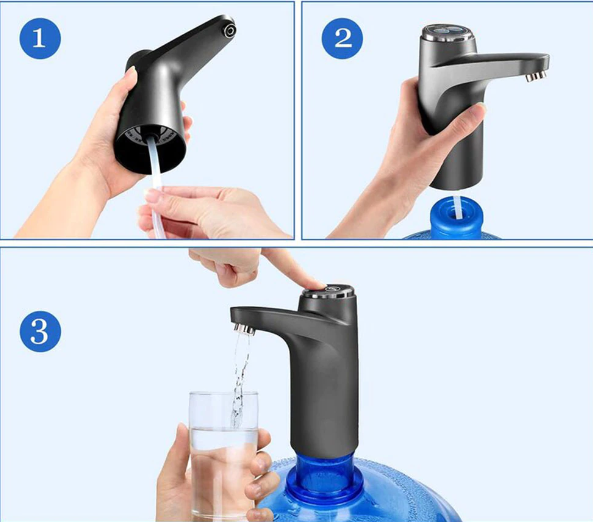Dispenser Electric pentru Apa , Incarcare USB, Dozare 600ml, Negru [3]