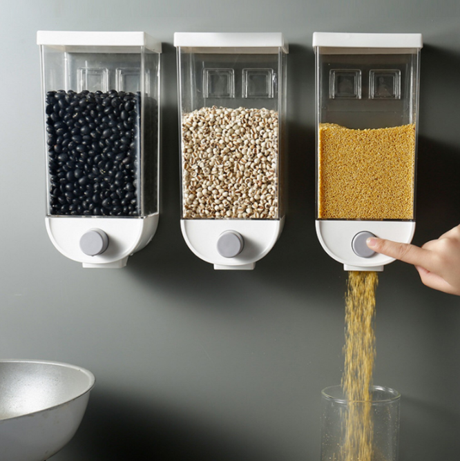 Dispenser pentru Cereale, cu Buton Atasat pentru Dozare, 1 kg [2]