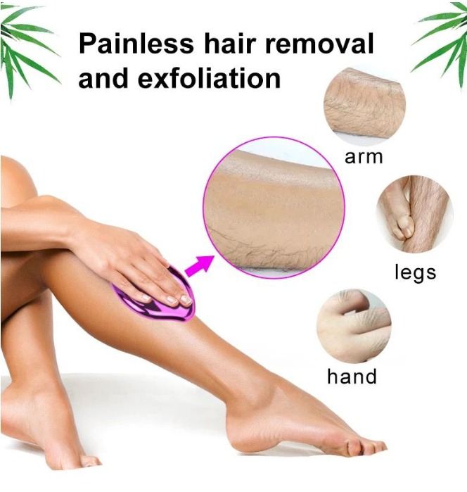 Epilator, Dispozitiv de Epilare prin Frecare, pentru Indepartarea Parului si Exfoliere, Reutilizabil, fara Durere, Albastru [4]