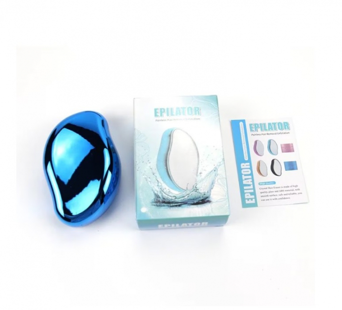 Epilator, Dispozitiv de Epilare prin Frecare, pentru Indepartarea Parului si Exfoliere, Reutilizabil, fara Durere, Albastru [5]