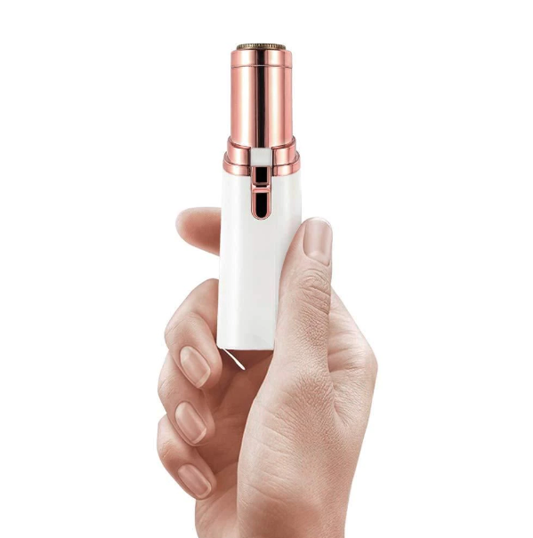Epilator Facial cu Baterie , Aparat Portabil pentru Indepartarea Parului Facial cu LED - Alb Auriu/  Golden White [7]